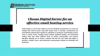 Choose Digital Server for an effective email hosting service