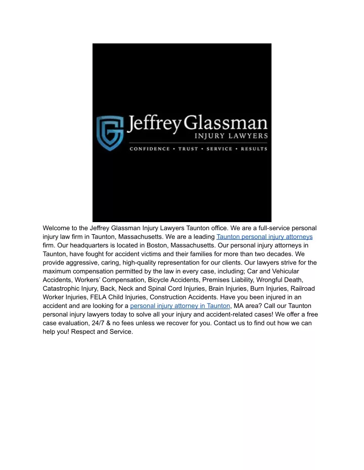 welcome to the jeffrey glassman injury lawyers