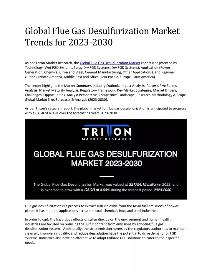 global flue gas desulfurization market trends