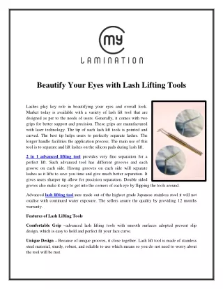 Beautify Your Eyes with Lash Lifting Tools