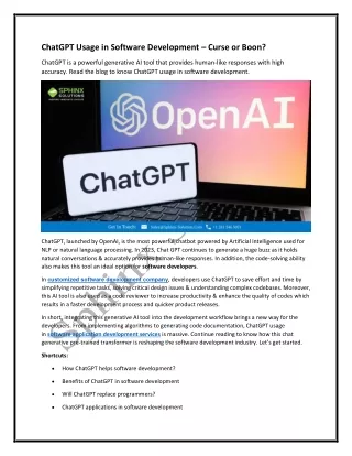 chatgpt usage in software development curse