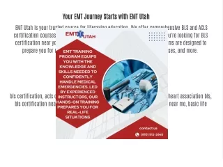 Your EMT Journey Starts with EMT Utah