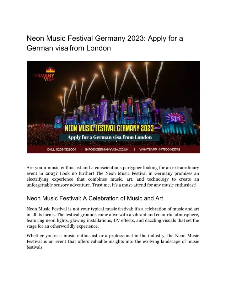 neon music festival germany 2023 apply