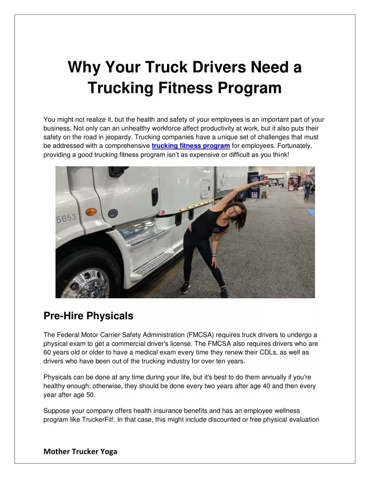 why your truck drivers need a trucking fitness