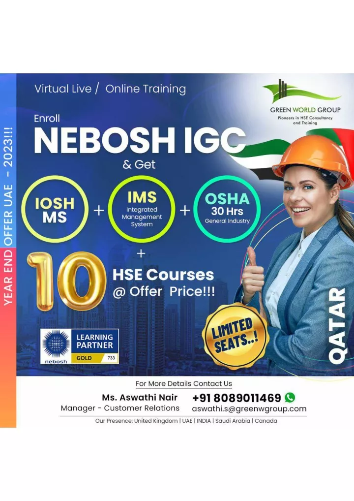 Ppt Learn How To Strengthen Your Career With Nebosh Course In Qatar At Green World Group 