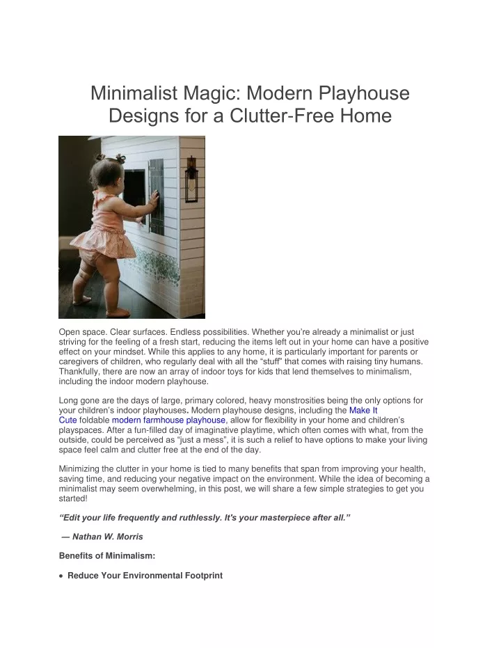 minimalist magic modern playhouse designs