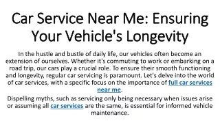 car service near me ensuring your vehicle s longevity
