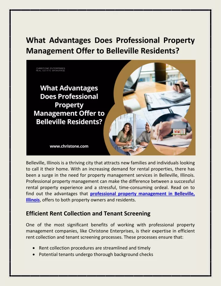 what advantages does professional property