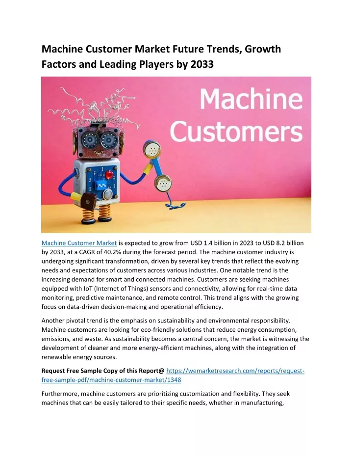 machine customer market future trends growth