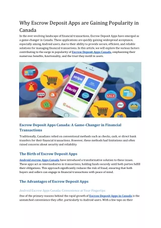 why escrow deposit apps are gaining popularity