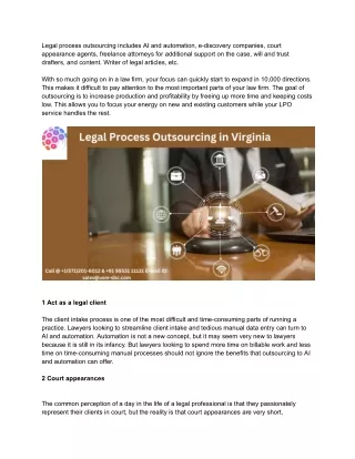 legal process outsourcing includes