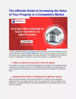 The Ultimate Guide to Increasing the Value of Your Property in a Competitive Market