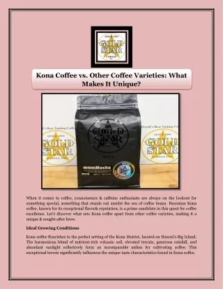 Kona Coffee vs Other Coffee Varieties  What Makes It Unique