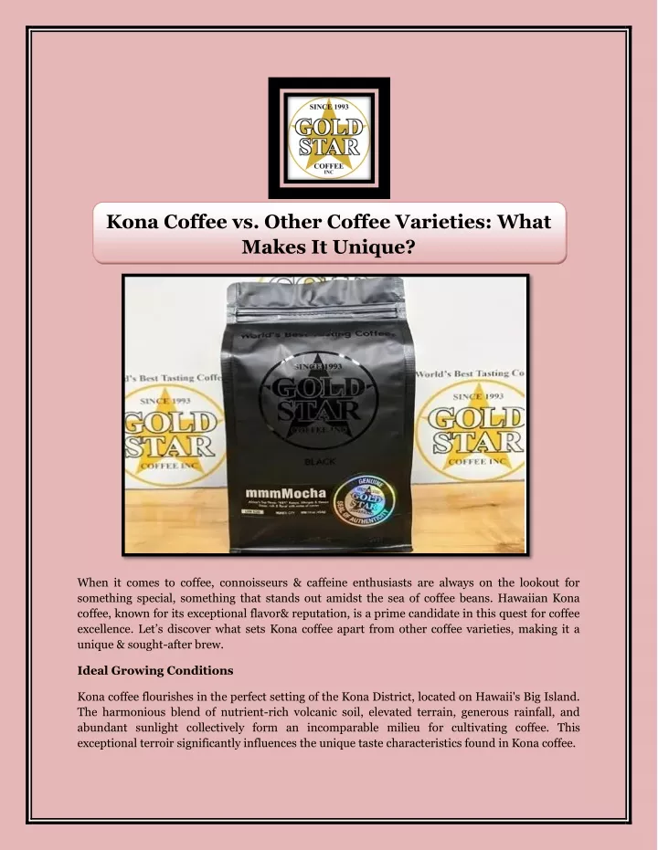 kona coffee vs other coffee varieties what makes