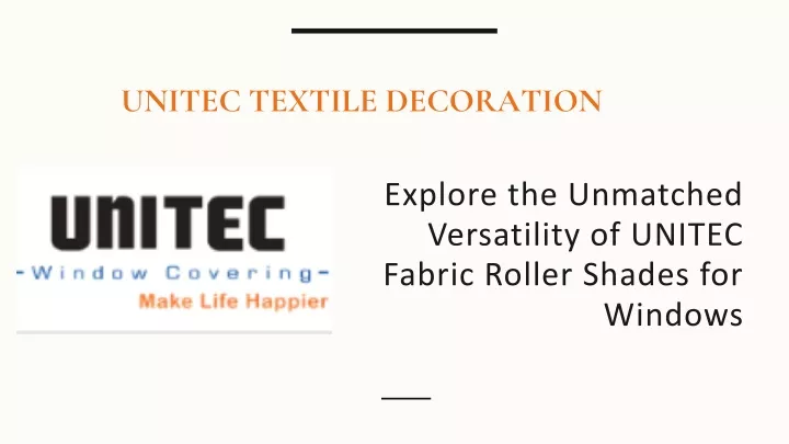 unitec textile decoration