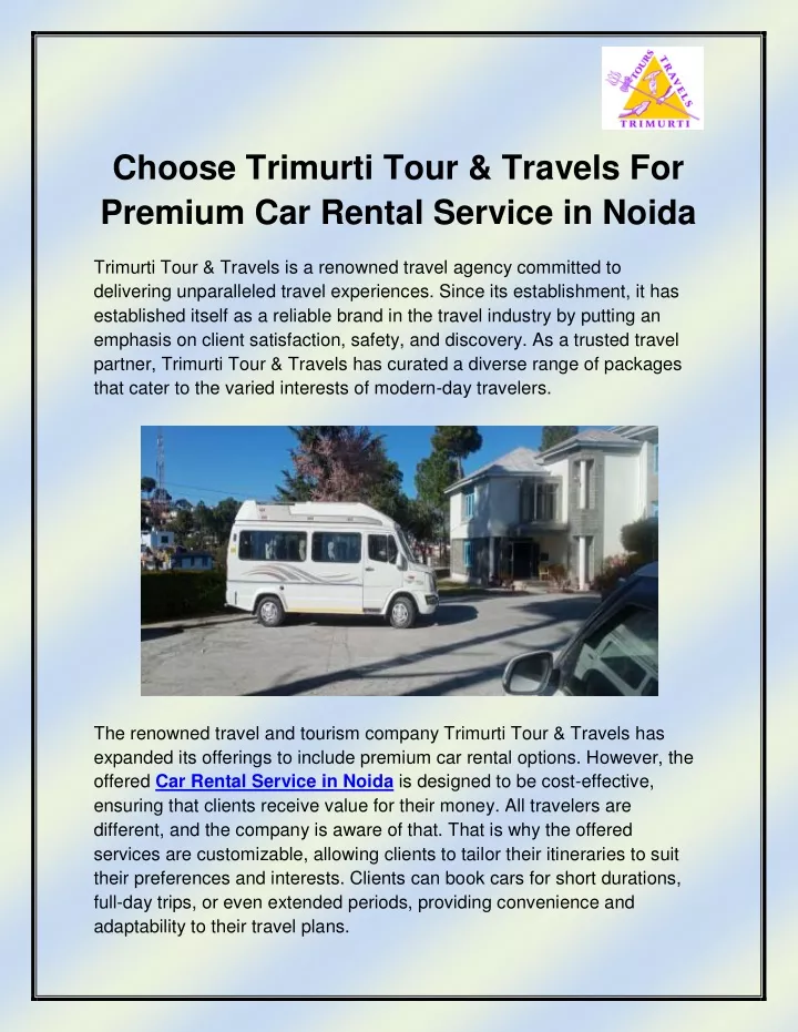 choose trimurti tour travels for premium
