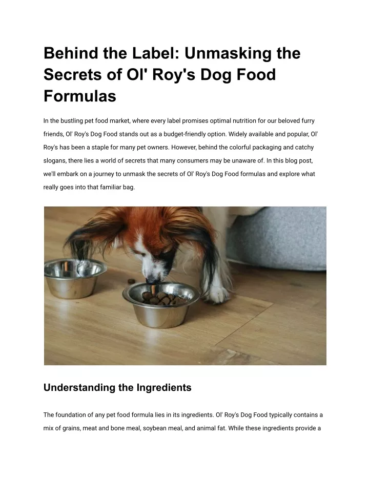 PPT Ol Roy Dog Food PowerPoint Presentation free download ID