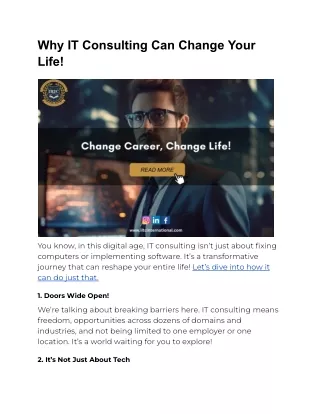 why it consulting can change your life