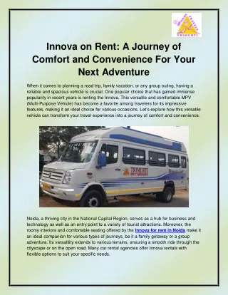 innova on rent a journey of comfort