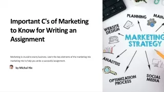 Important C's of Marketing to Know for Writing an Assignment