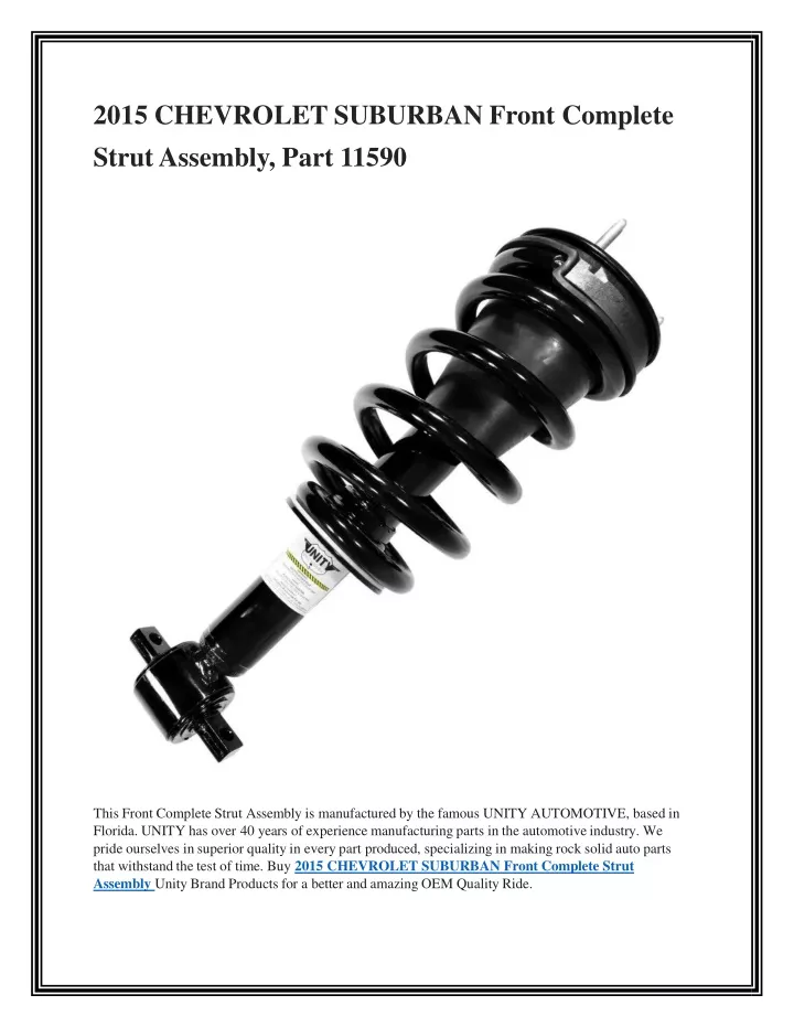 2015 chevrolet suburban front complete strut