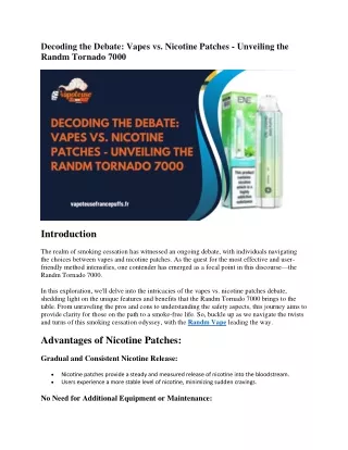 decoding the debate vapes vs nicotine patches