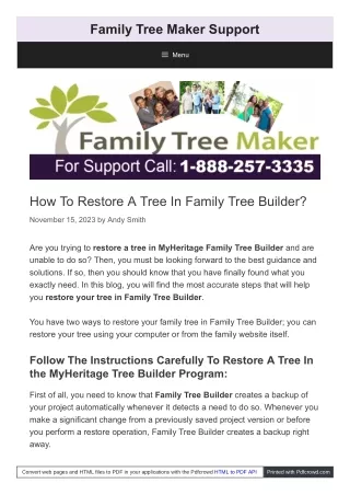 family tree maker support