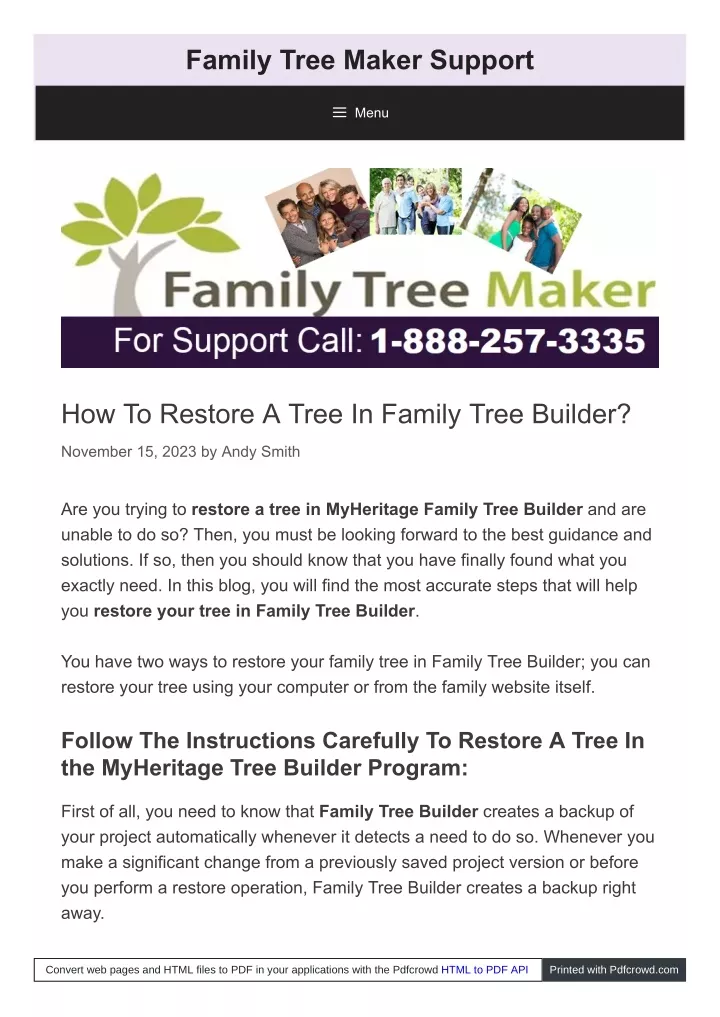 family tree maker support