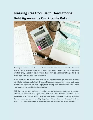 Breaking Free from Debt_ How Informal Debt Agreements Can Provide Relief