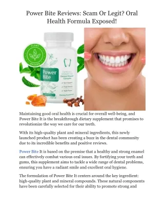 Power Bite Reviews_ Scam Or Legit_ Oral Health Formula Exposed!
