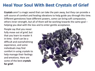 heal your soul with best crystals of grief