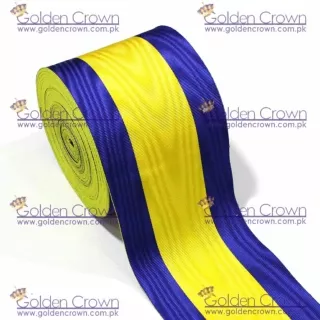 Masonic Moire Ribbons Blue And Yellow