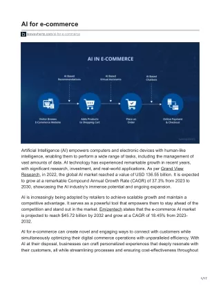 AI for e-commerce