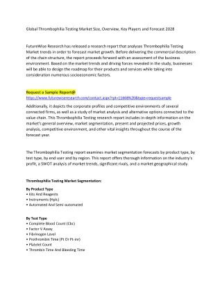 Thrombophilia Testing Market