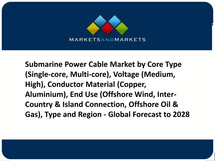 submarine power cable market by core type single