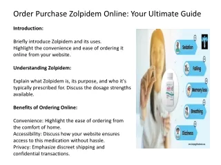 Order Purchase Zolpidem Online Your Ultimate Guide
