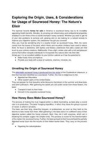 exploring the origin uses considerations