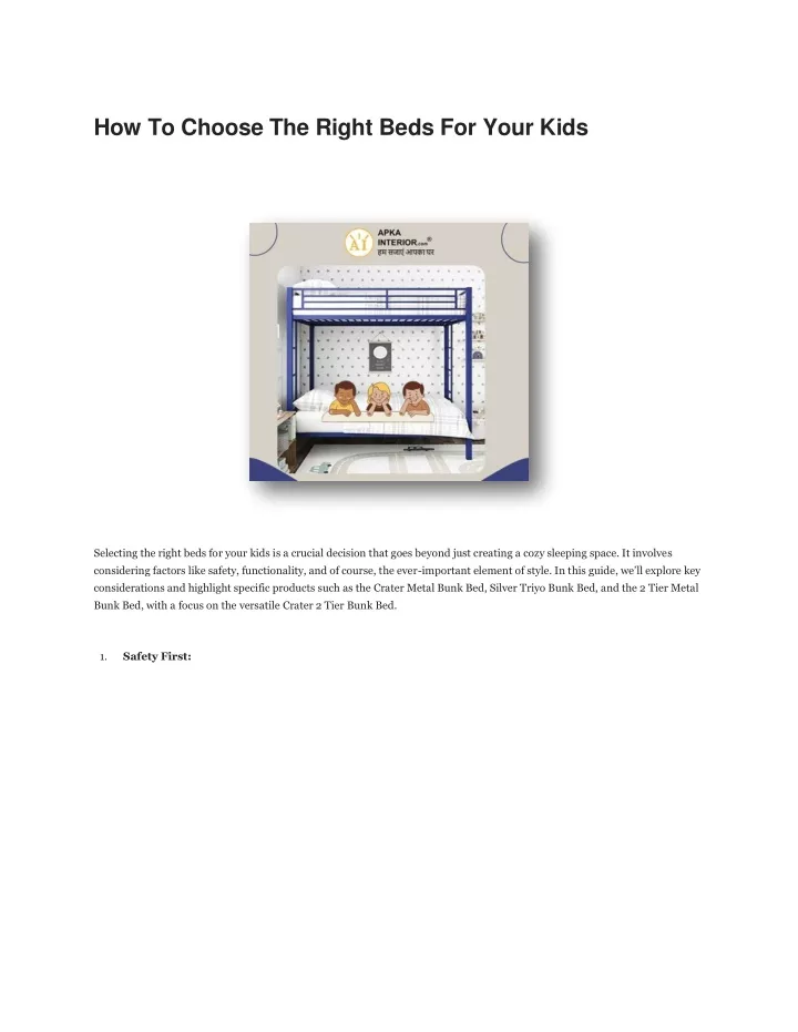 how to choose the right beds for your kids