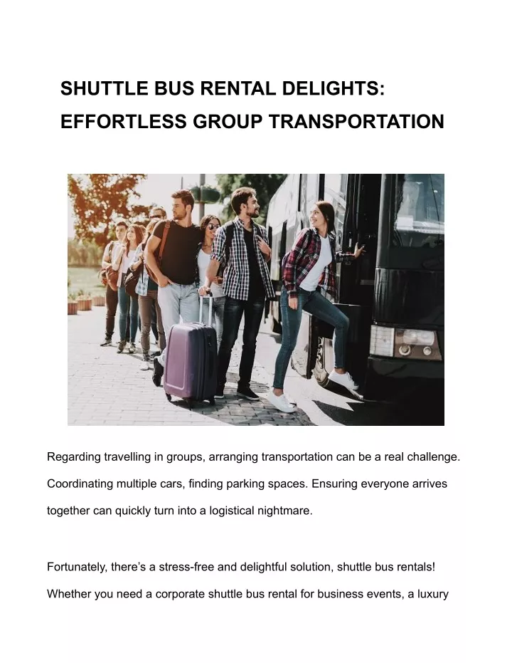 shuttle bus rental delights