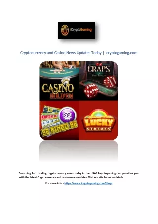 Cryptocurrency and Casino News Updates Today | Icryptogaming.com