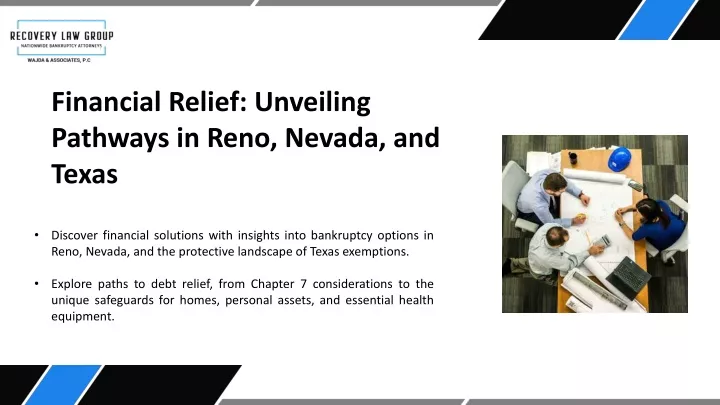 financial relief unveiling pathways in reno