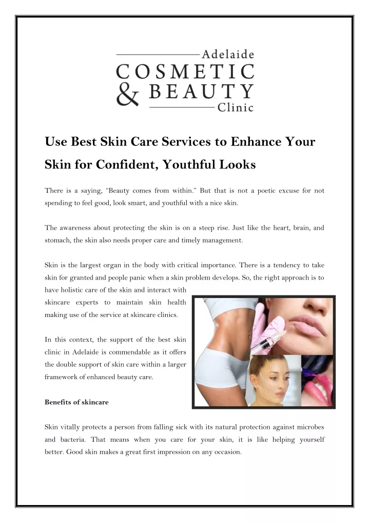 use best skin care services to enhance your
