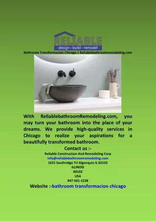 Bathroom Transformacion Chicago  Reliablebathroomremodeling com