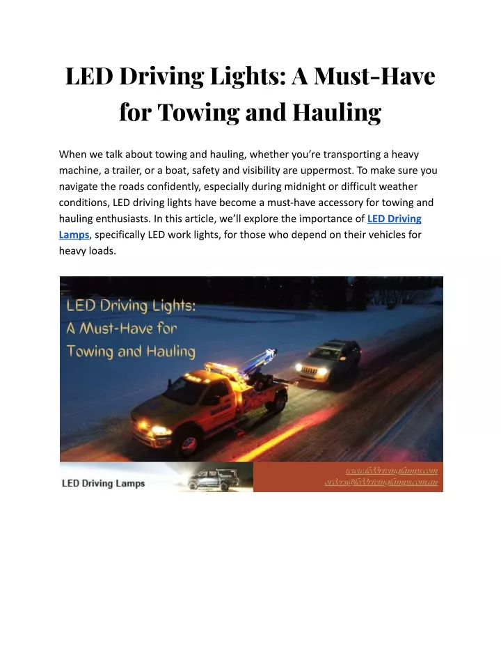 led driving lights a must have for towing