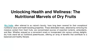 Unlocking Health and Wellness_ The Nutritional Marvels of Dry Fruits