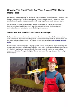 choose the right tools for your project with