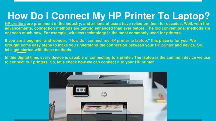 how do i connect my hp printer to laptop