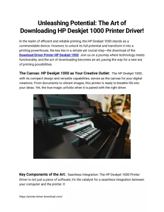 download driver printer hp deskjet 1000