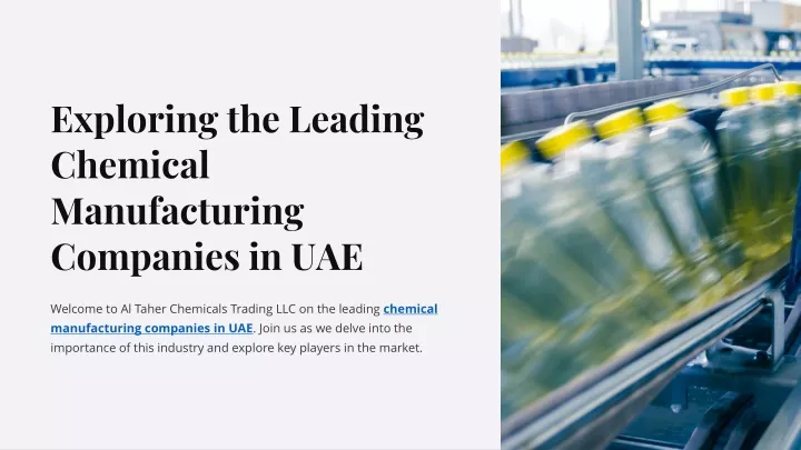 exploring the leading chemical manufacturing
