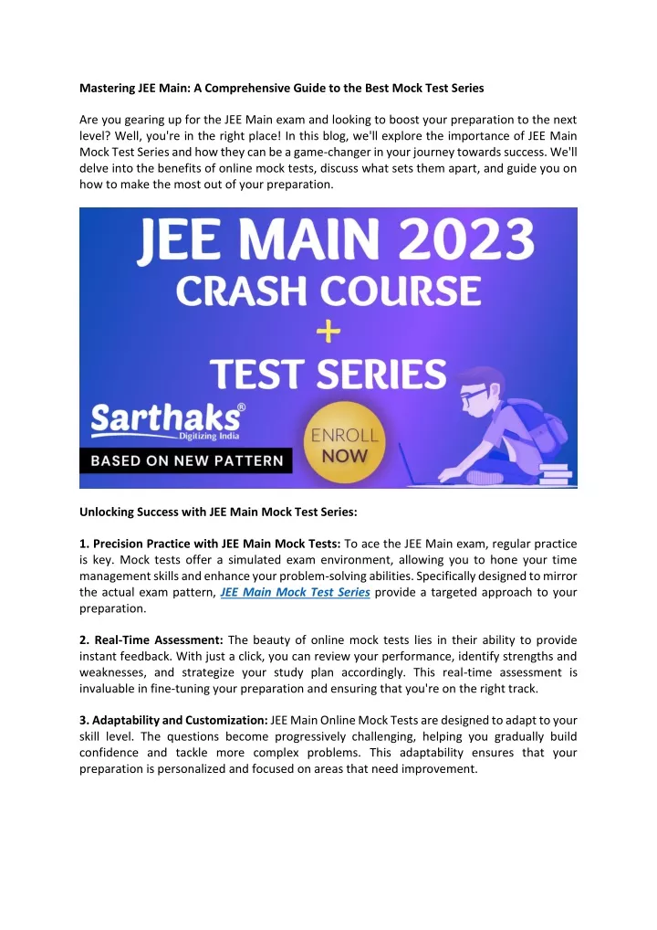 mastering jee main a comprehensive guide